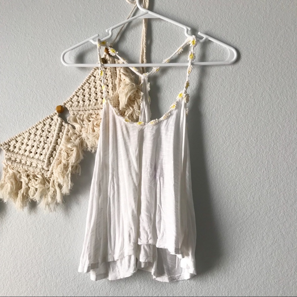 White Sunflower Tank Top